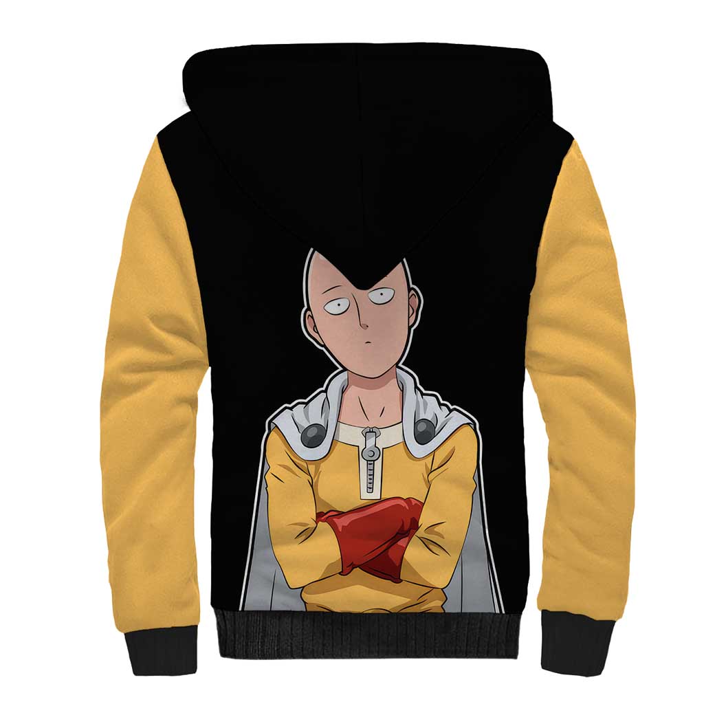 Saitama - One Punch Man Sherpa Hoodie Anime Mix Manga Style