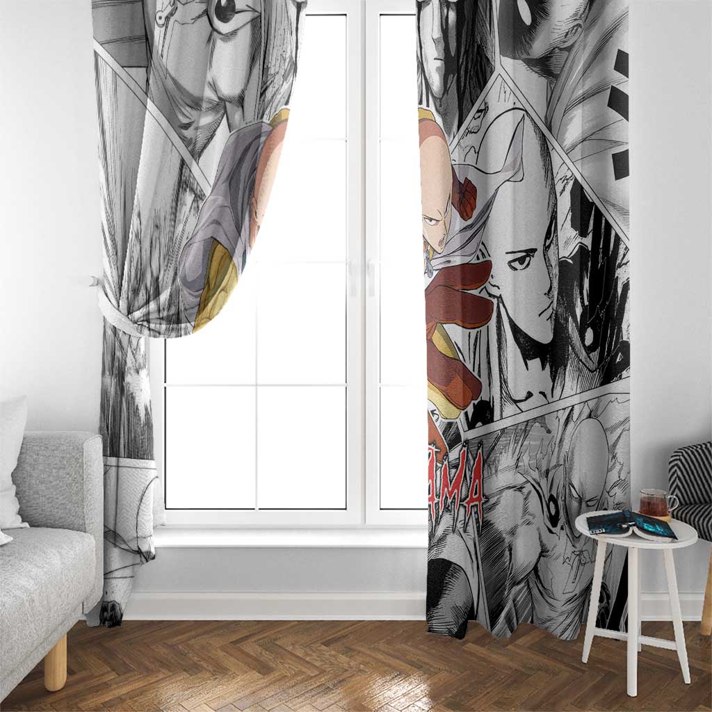Saitama - One Punch Man Window Curtain Anime Mix Manga Style