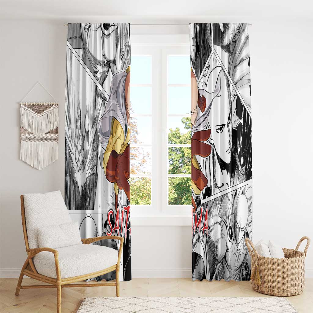 Saitama - One Punch Man Window Curtain Anime Mix Manga Style