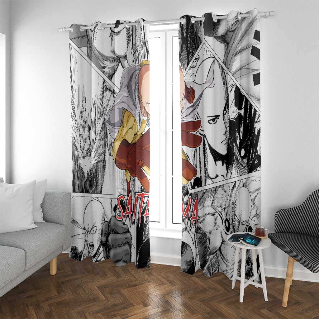 Saitama - One Punch Man Window Curtain Anime Mix Manga Style