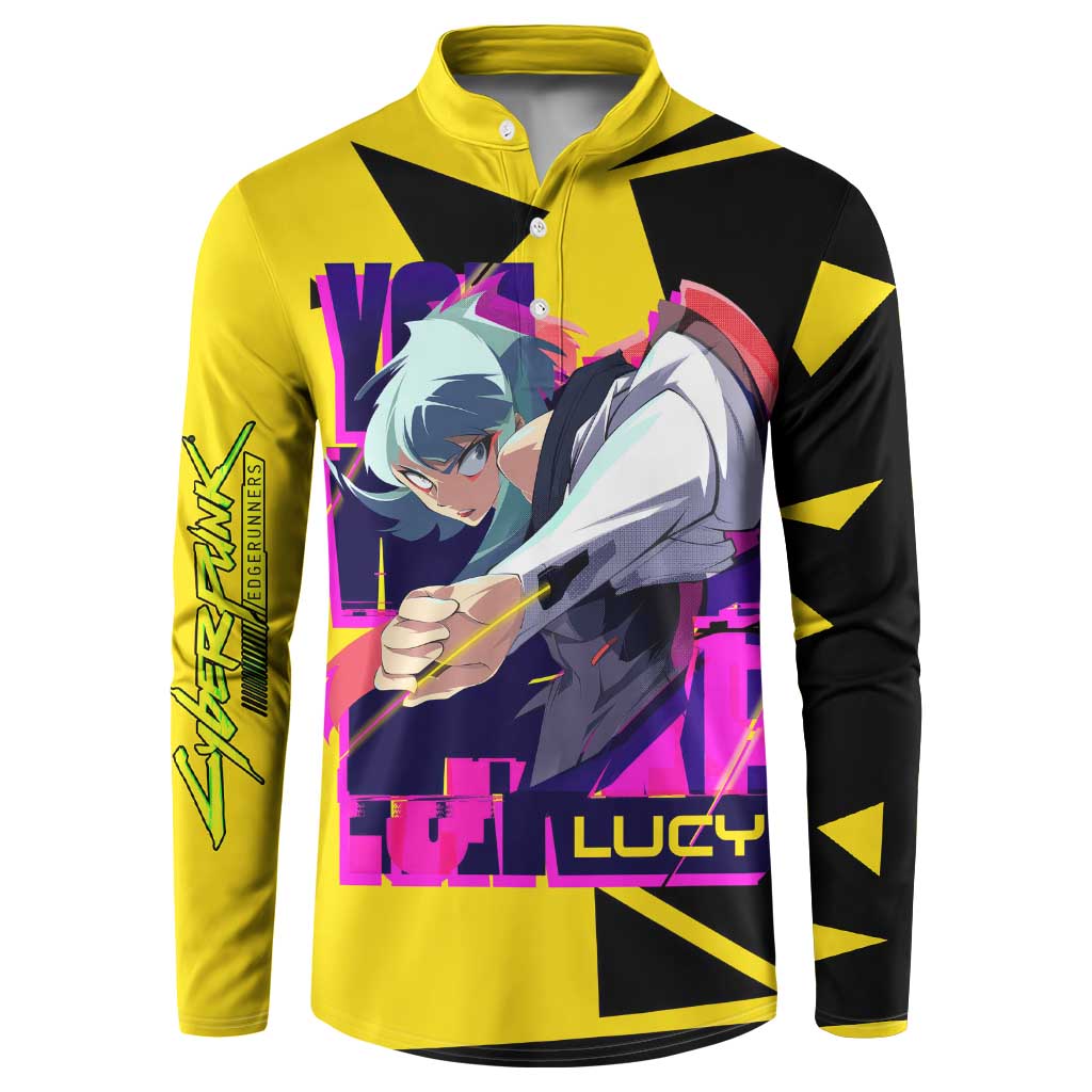 Lucy - Cyberpunk Edgerunners Button Sweatshirt Anime Style