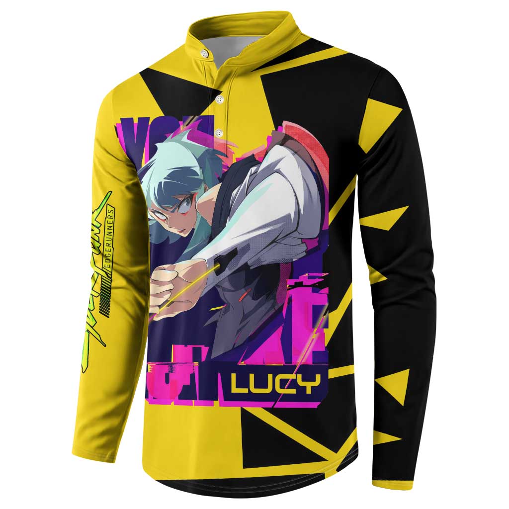 Lucy - Cyberpunk Edgerunners Button Sweatshirt Anime Style