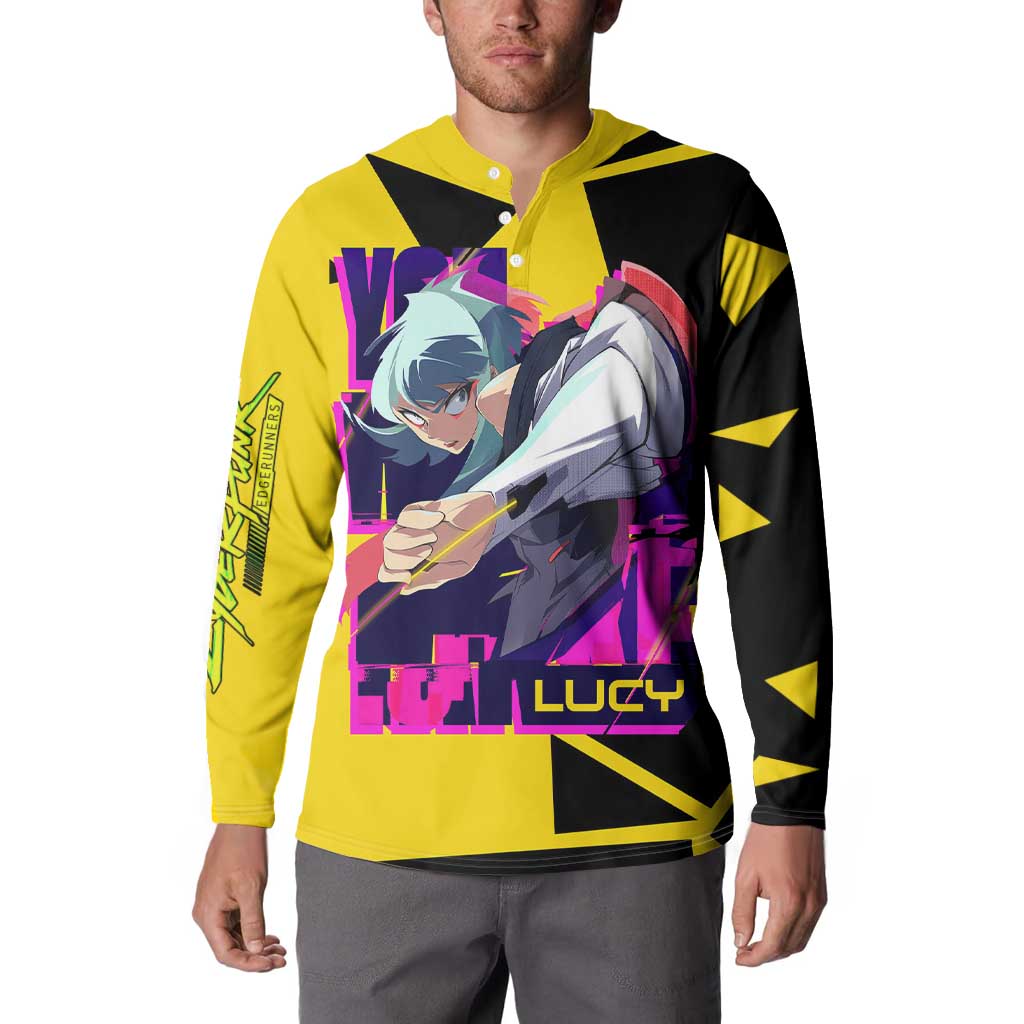 Lucy - Cyberpunk Edgerunners Button Sweatshirt Anime Style