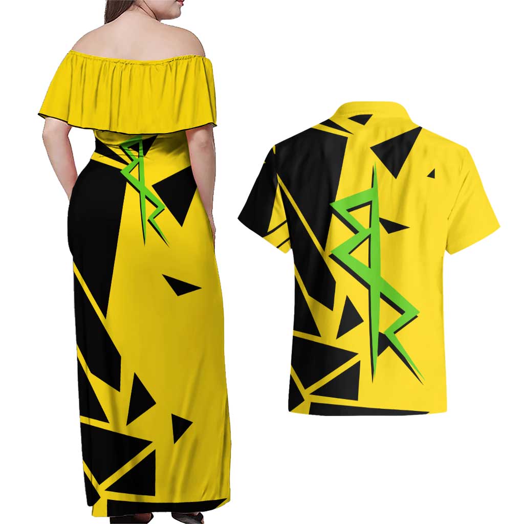 Lucy - Cyberpunk Edgerunners Couples Matching Off Shoulder Maxi Dress and Hawaiian Shirt Anime Style