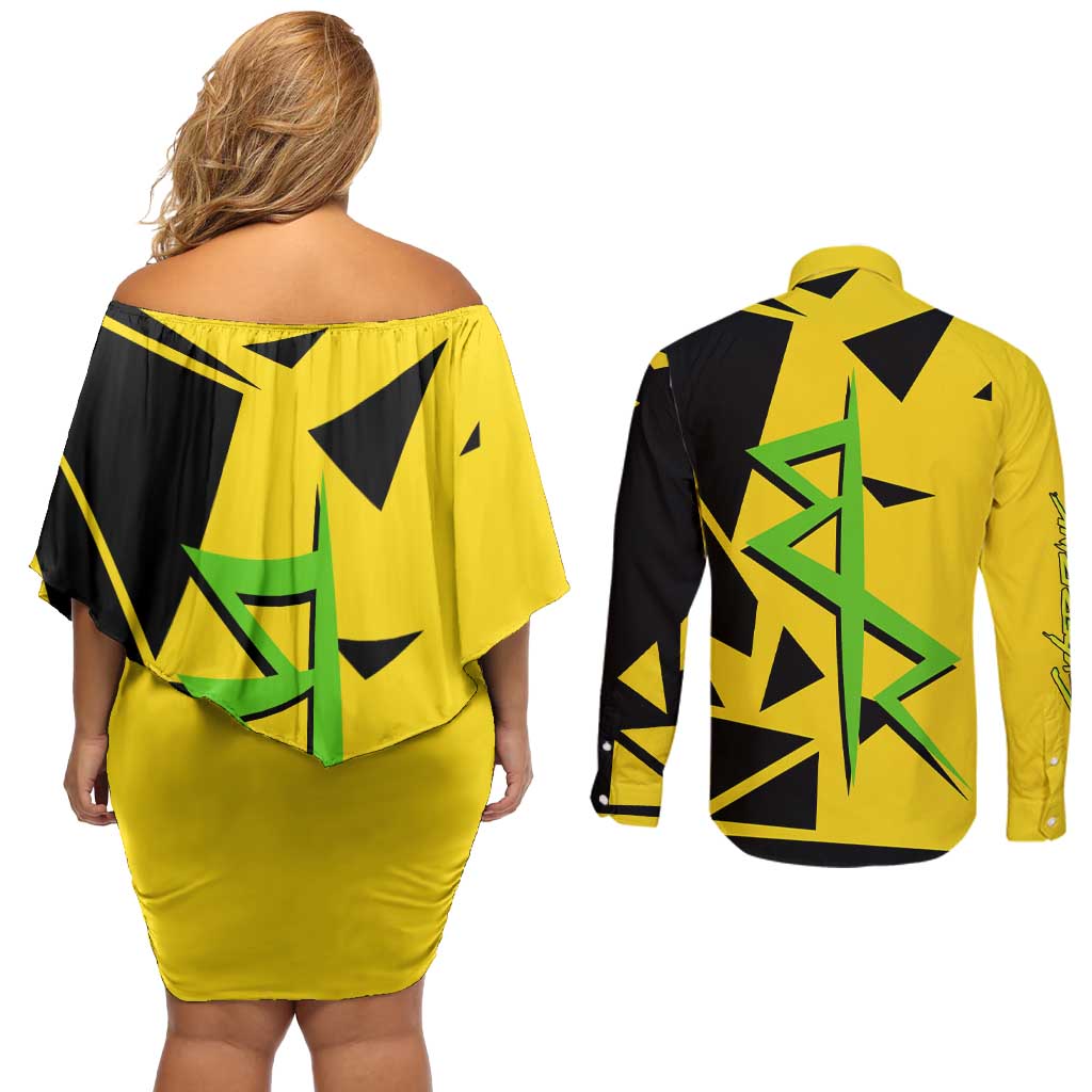 Lucy - Cyberpunk Edgerunners Couples Matching Off Shoulder Short Dress and Long Sleeve Button Shirt Anime Style