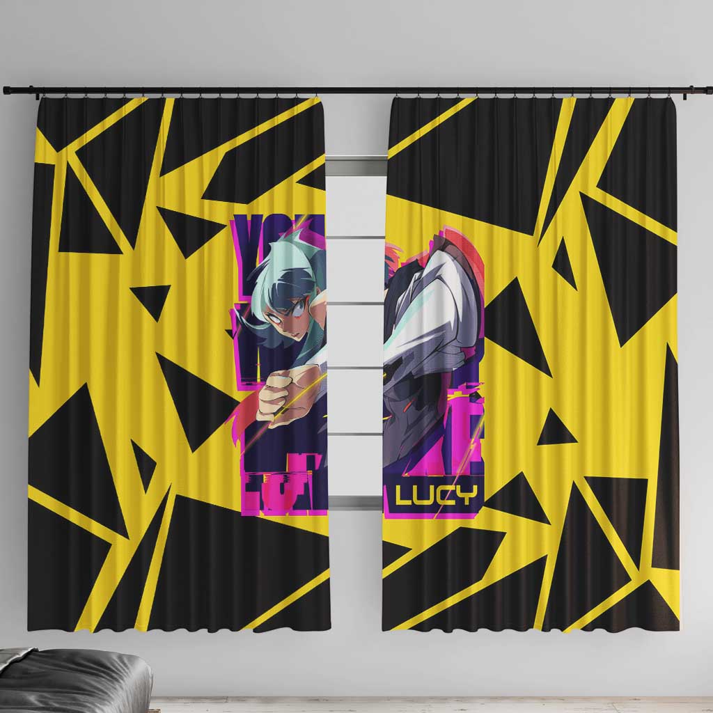 Lucy - Cyberpunk Edgerunners Window Curtain Anime Style