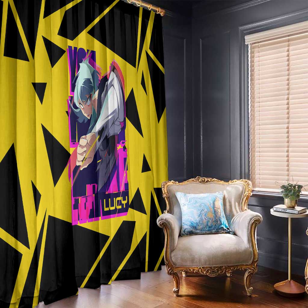 Lucy - Cyberpunk Edgerunners Window Curtain Anime Style