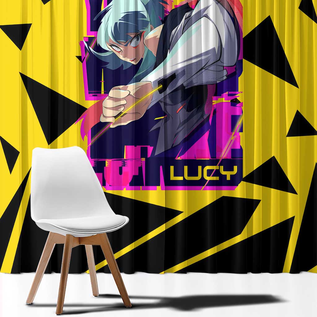 Lucy - Cyberpunk Edgerunners Window Curtain Anime Style