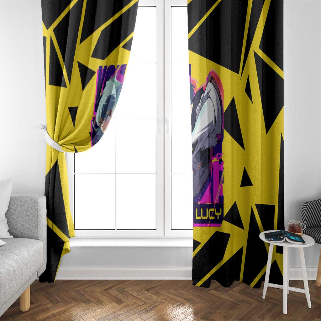 Lucy - Cyberpunk Edgerunners Window Curtain Anime Style