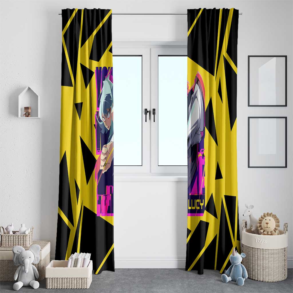 Lucy - Cyberpunk Edgerunners Window Curtain Anime Style