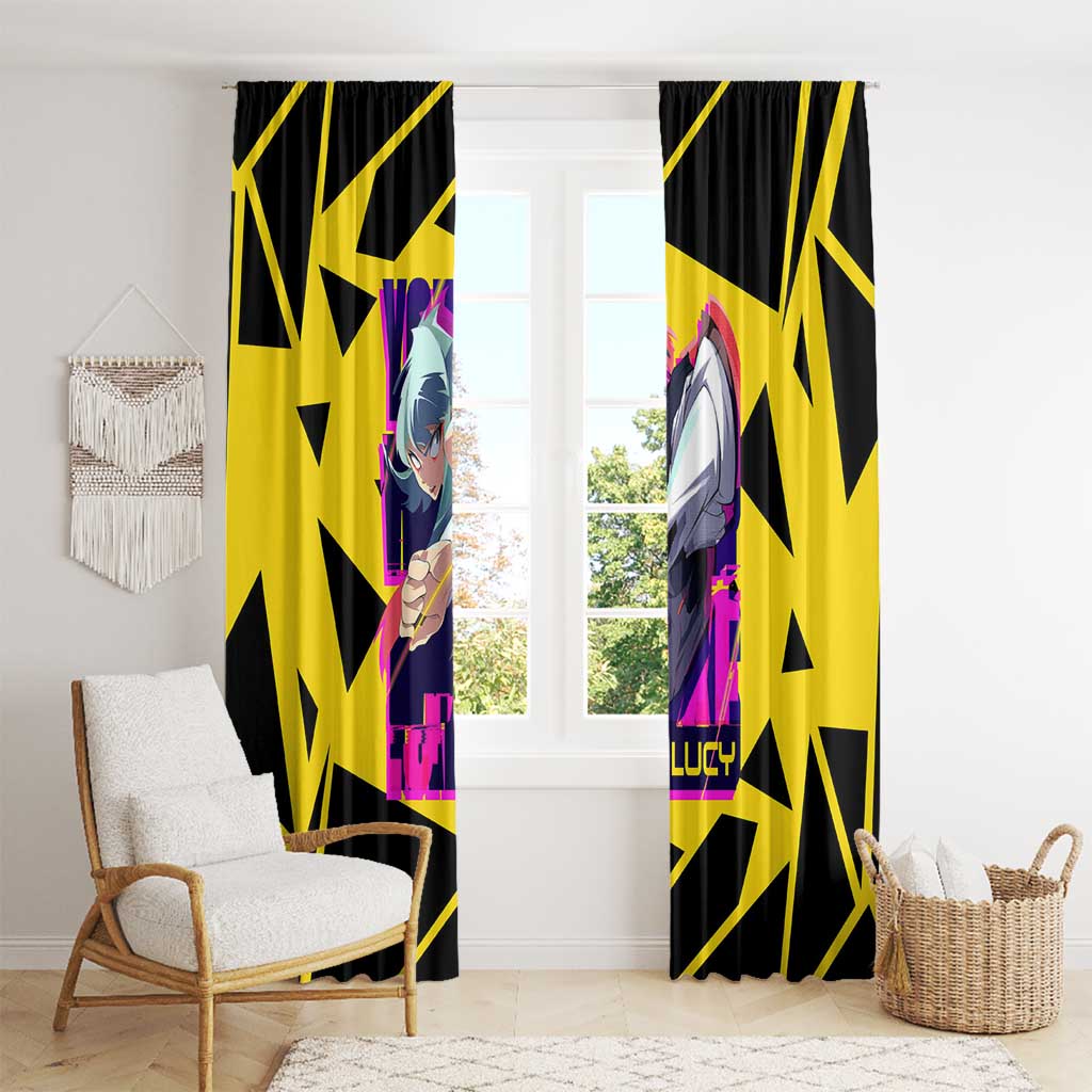 Lucy - Cyberpunk Edgerunners Window Curtain Anime Style