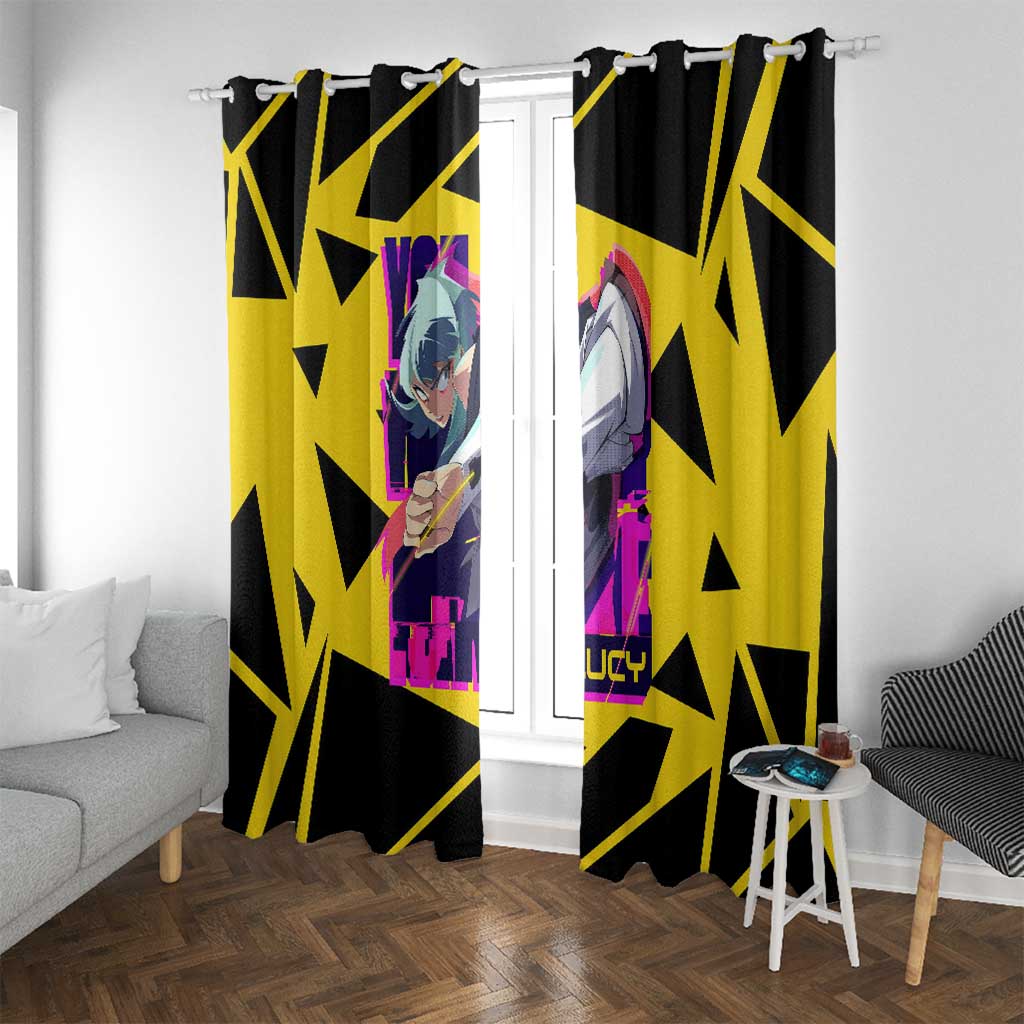 Lucy - Cyberpunk Edgerunners Window Curtain Anime Style