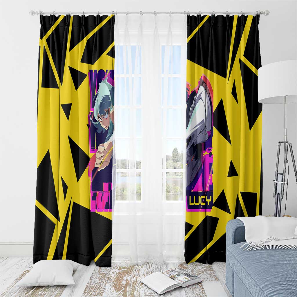 Lucy - Cyberpunk Edgerunners Window Curtain Anime Style