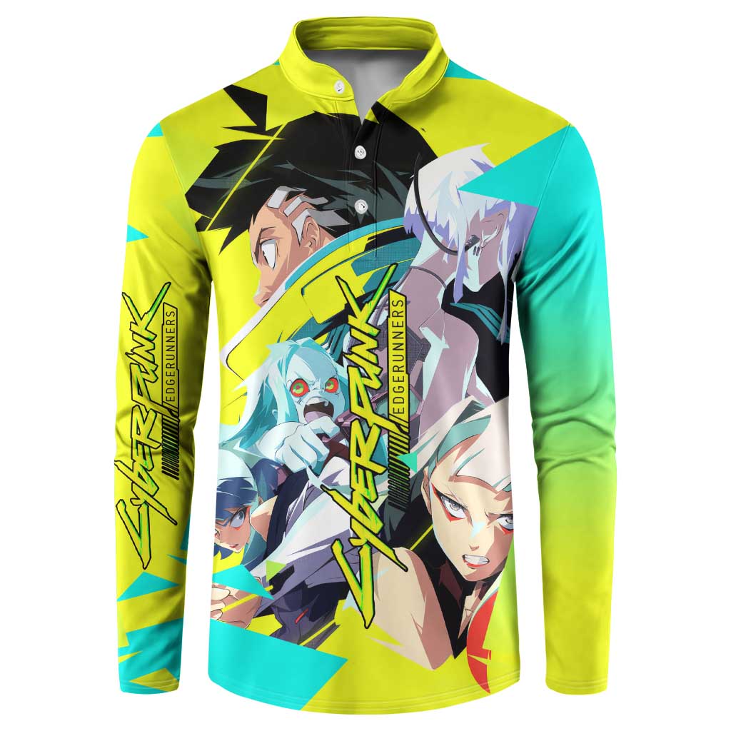 David and Lucy and Rebecca - Cyberpunk Edgerunners Button Sweatshirt Anime Style