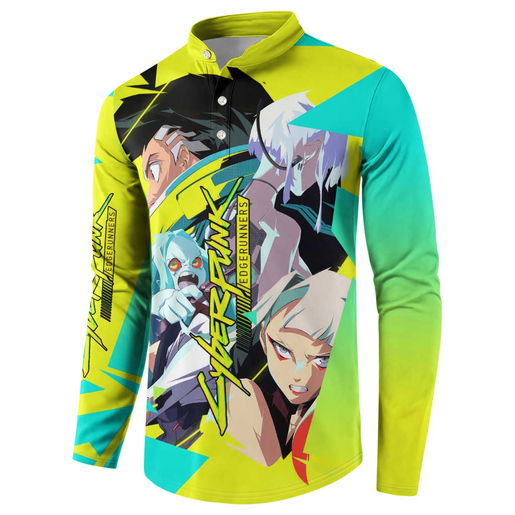 David and Lucy and Rebecca - Cyberpunk Edgerunners Button Sweatshirt Anime Style