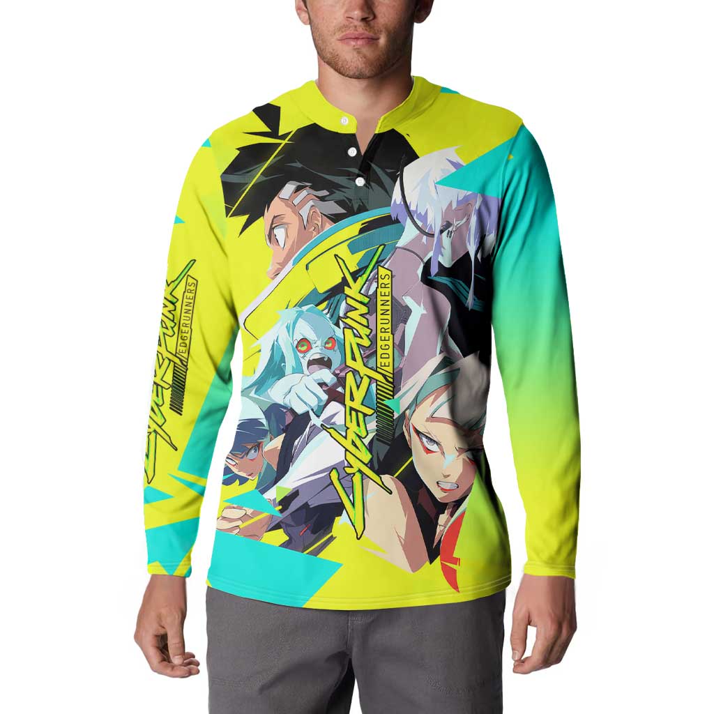 David and Lucy and Rebecca - Cyberpunk Edgerunners Button Sweatshirt Anime Style