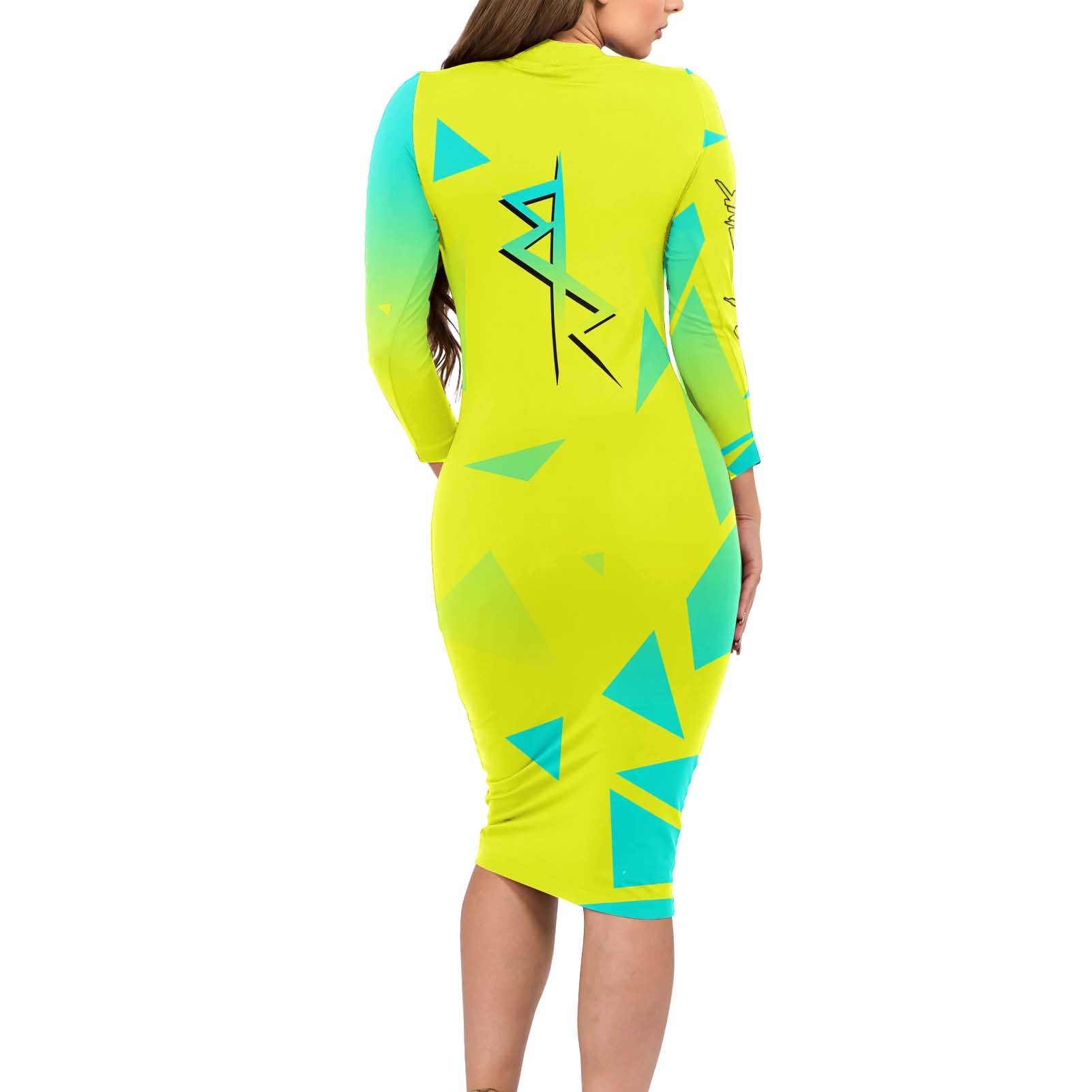 David and Lucy and Rebecca - Cyberpunk Edgerunners Long Sleeve Bodycon Dress Anime Style