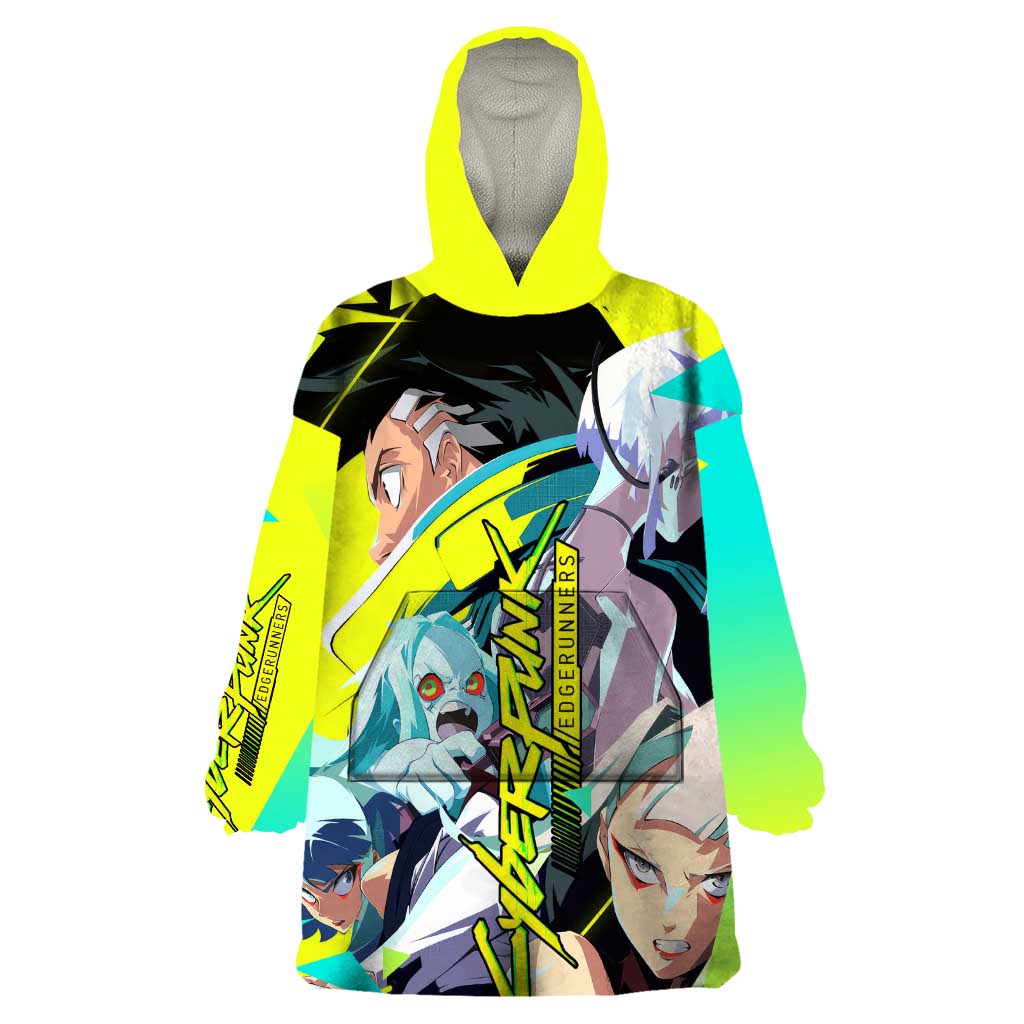 David and Lucy and Rebecca - Cyberpunk Edgerunners Wearable Blanket Hoodie Anime Style