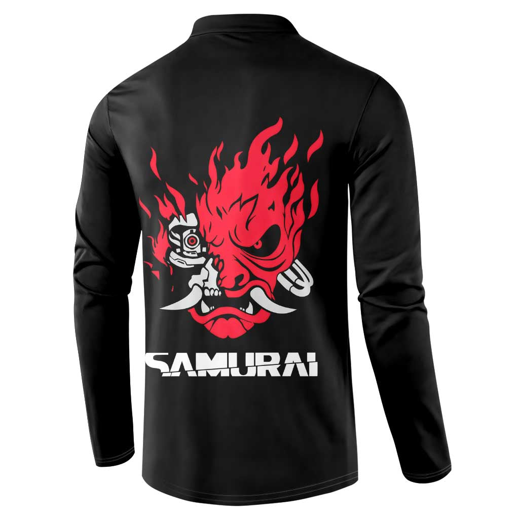 Samurai - Cyberpunk Button Sweatshirt Anime Style