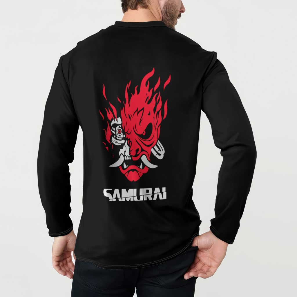 Samurai - Cyberpunk Button Sweatshirt Anime Style