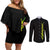 Samurai - Cyberpunk Couples Matching Off Shoulder Short Dress and Long Sleeve Button Shirt Anime Style
