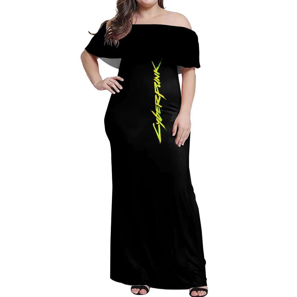 Samurai - Cyberpunk Off Shoulder Maxi Dress Anime Style