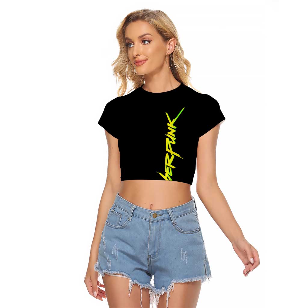 Samurai - Cyberpunk Raglan Cropped T Shirt Anime Style