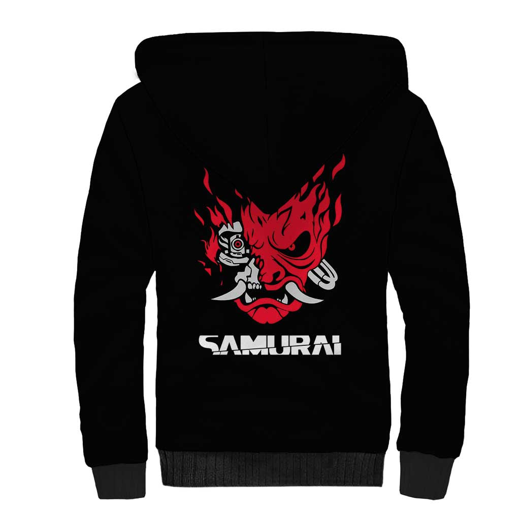 Samurai - Cyberpunk Sherpa Hoodie Anime Style