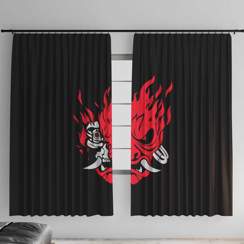 Samurai - Cyberpunk Window Curtain Anime Style