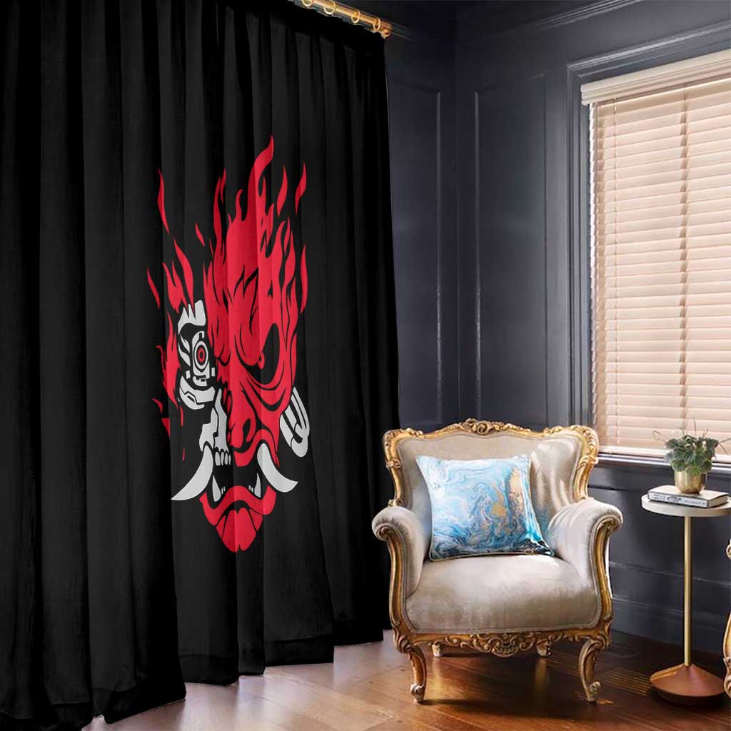Samurai - Cyberpunk Window Curtain Anime Style
