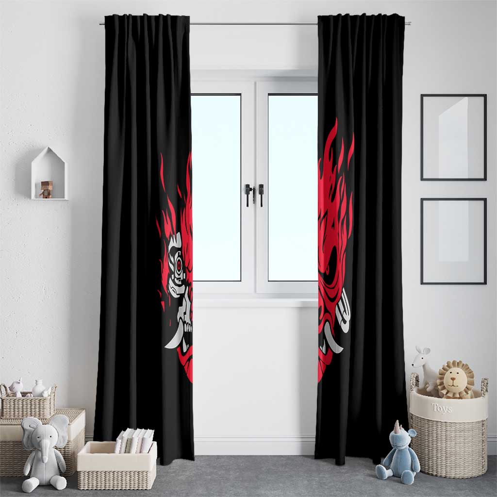 Samurai - Cyberpunk Window Curtain Anime Style