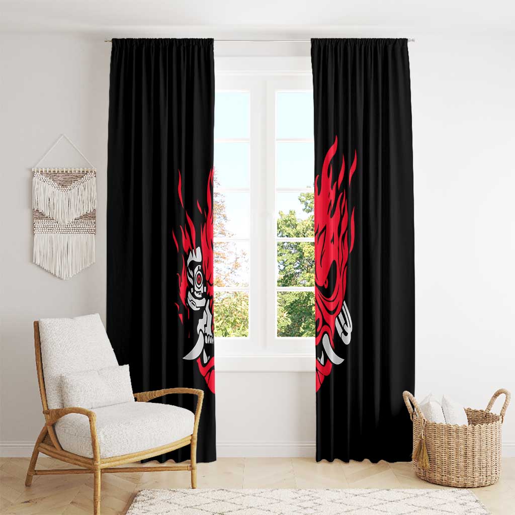 Samurai - Cyberpunk Window Curtain Anime Style