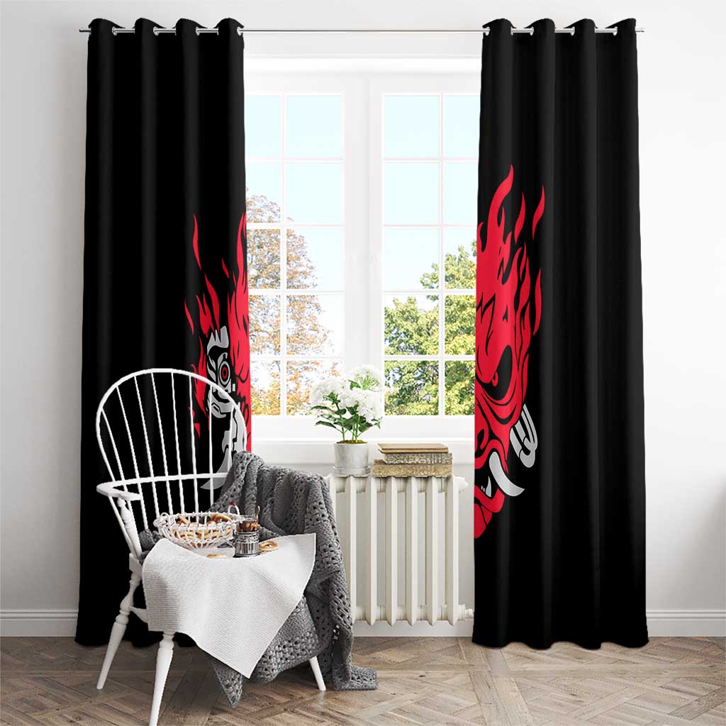 Samurai - Cyberpunk Window Curtain Anime Style