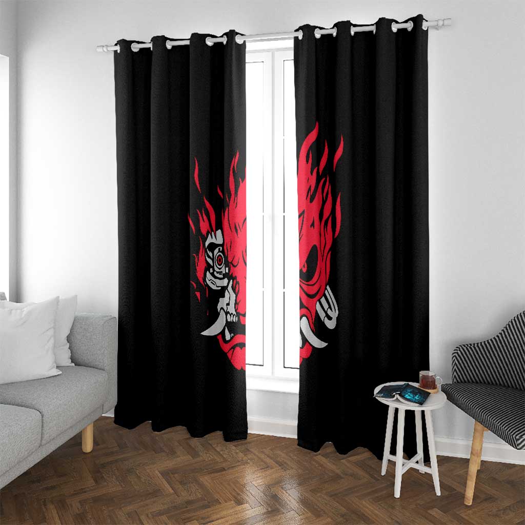 Samurai - Cyberpunk Window Curtain Anime Style