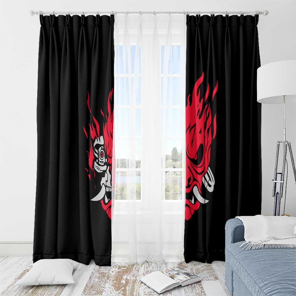 Samurai - Cyberpunk Window Curtain Anime Style