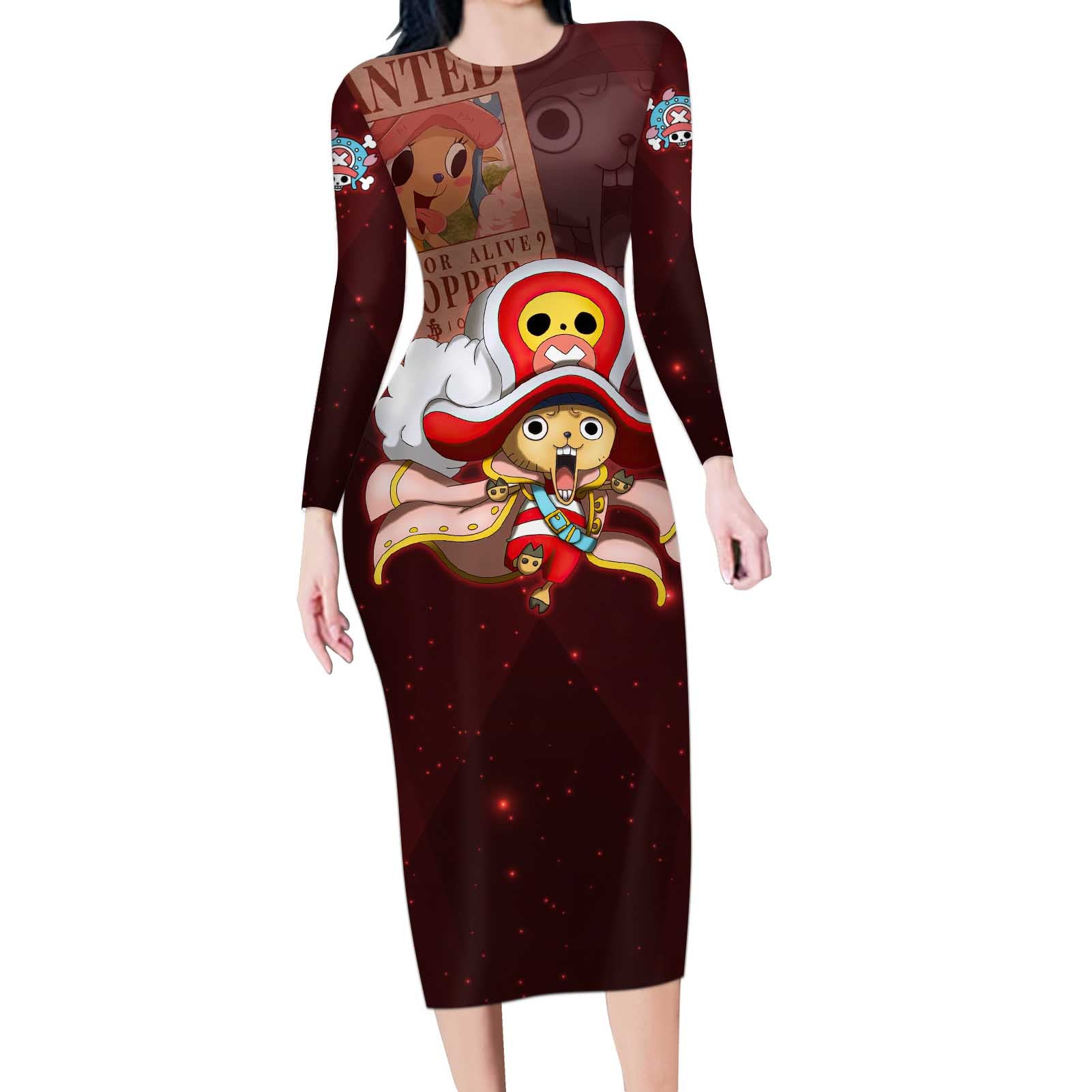 Tony Tony Chopper - One Piece Long Sleeve Bodycon Dress Anime Style