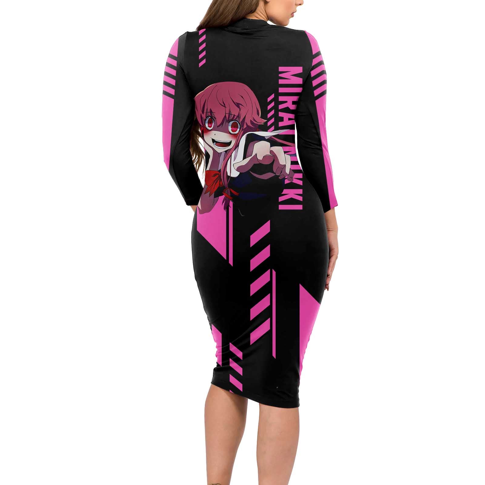 Mirai Nikki - Future Diary Long Sleeve Bodycon Dress Anime Style