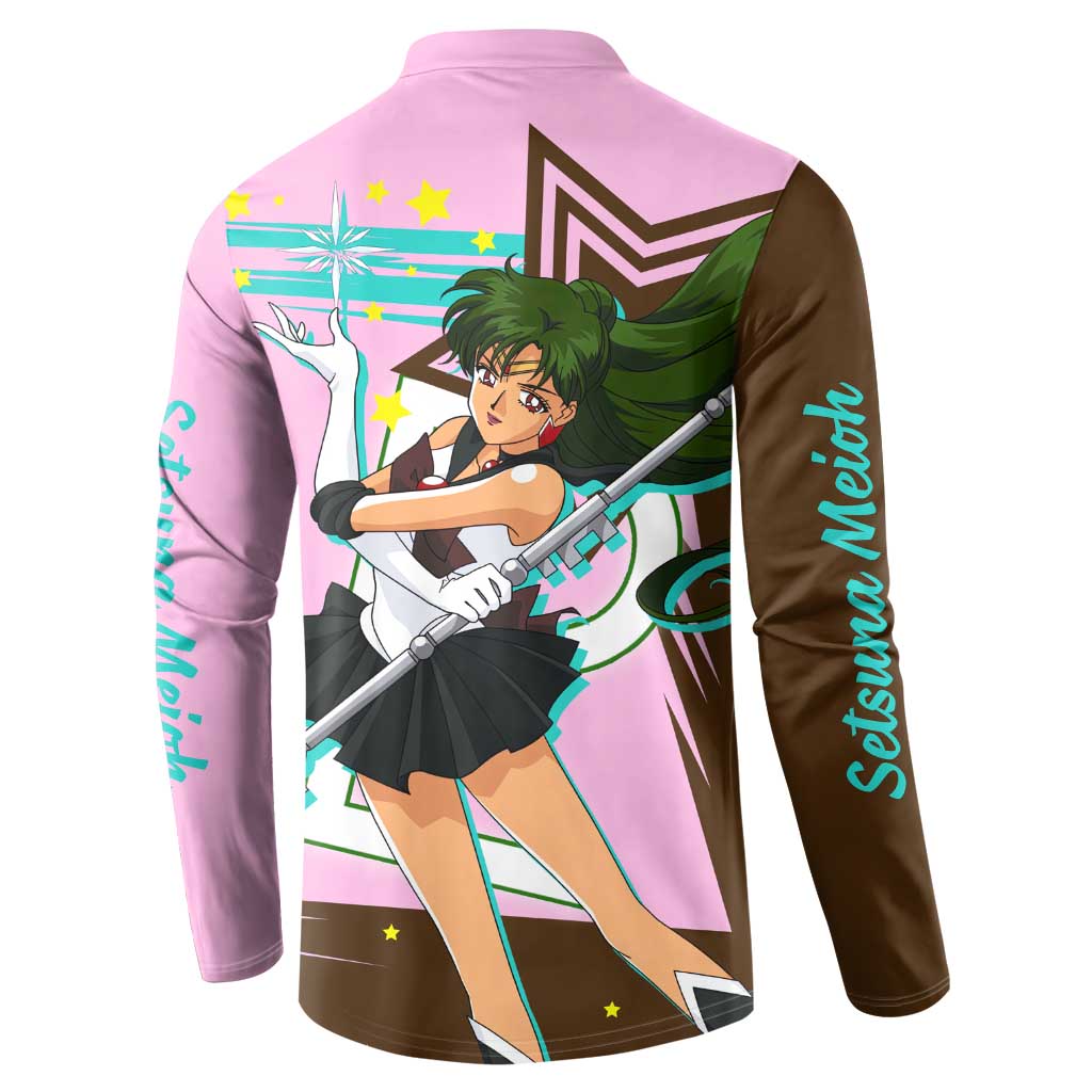Sailor Pluto Setsuna Meioh - Sailpor Moon Button Sweatshirt Anime Style