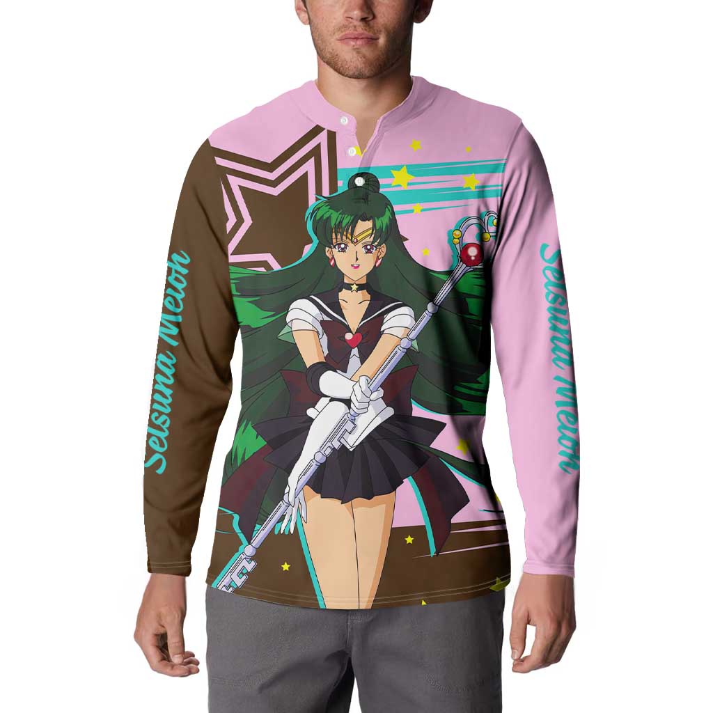 Sailor Pluto Setsuna Meioh - Sailpor Moon Button Sweatshirt Anime Style