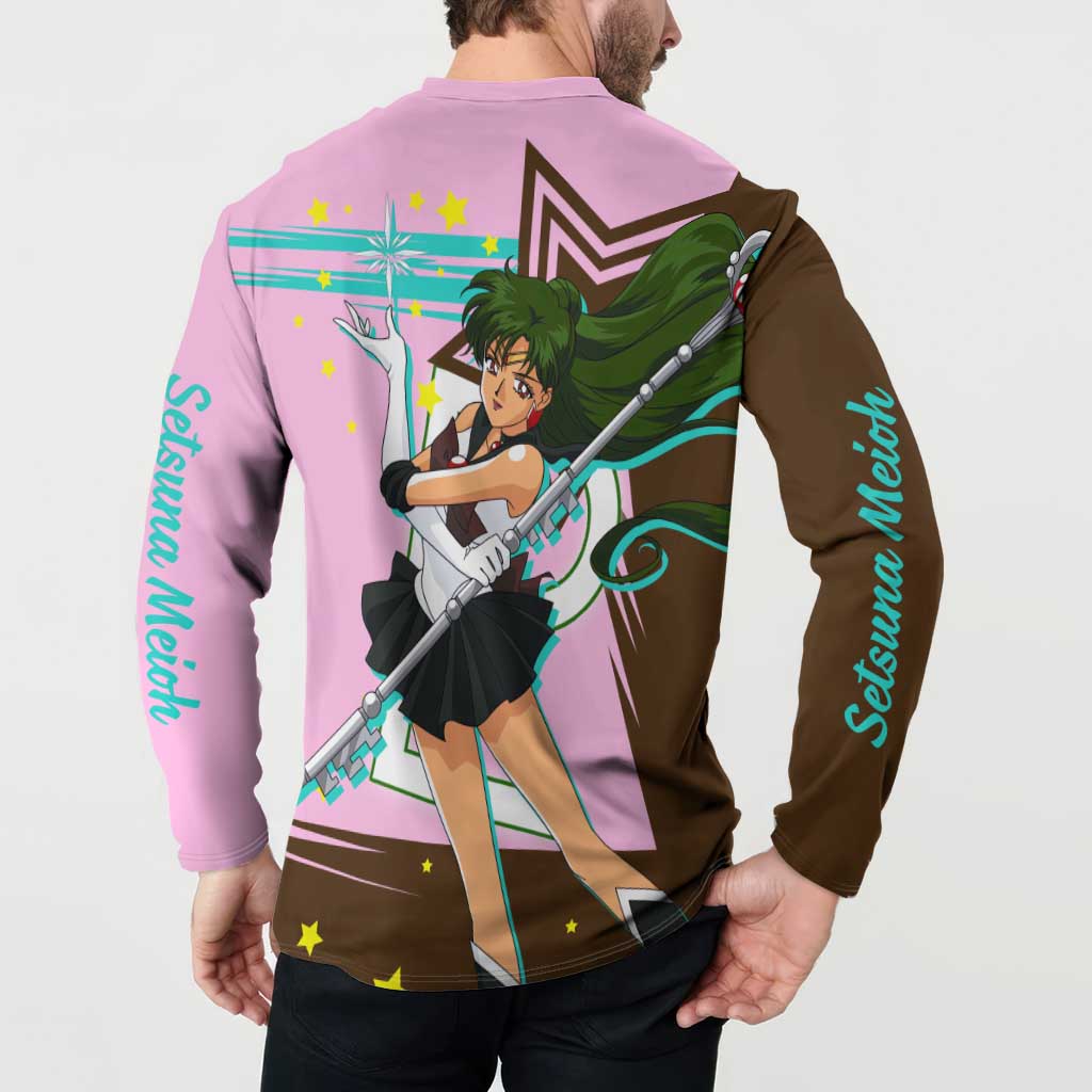 Sailor Pluto Setsuna Meioh - Sailpor Moon Button Sweatshirt Anime Style