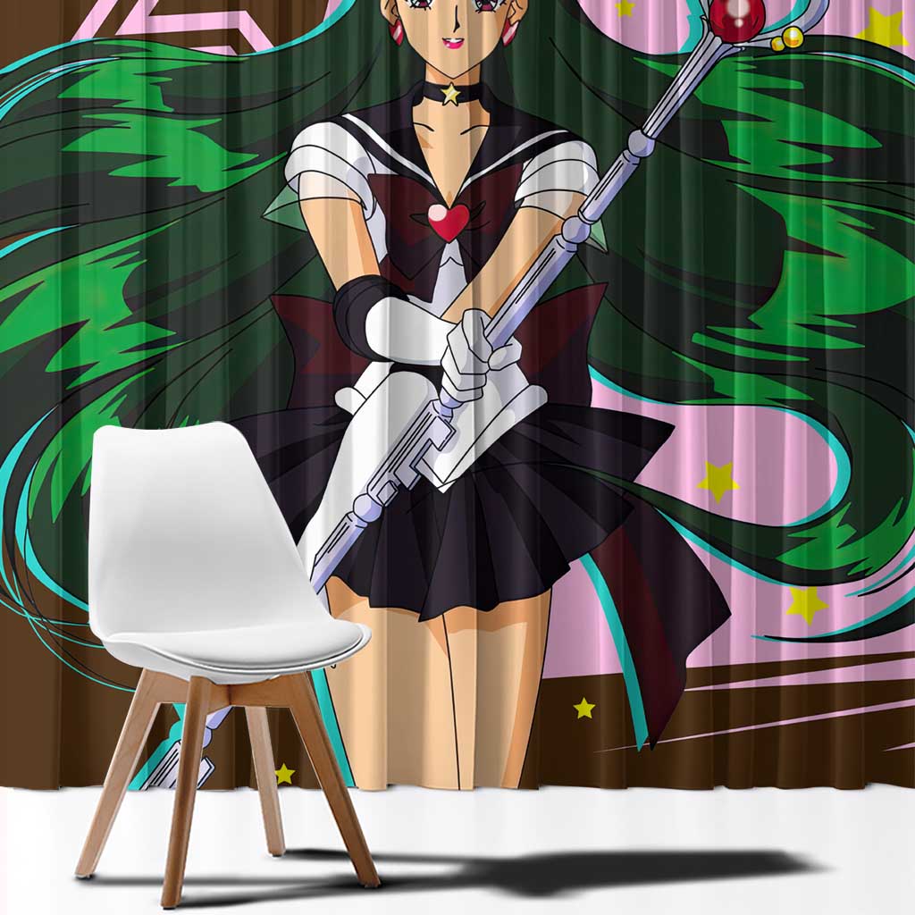 Sailor Pluto Setsuna Meioh - Sailpor Moon Window Curtain Anime Style
