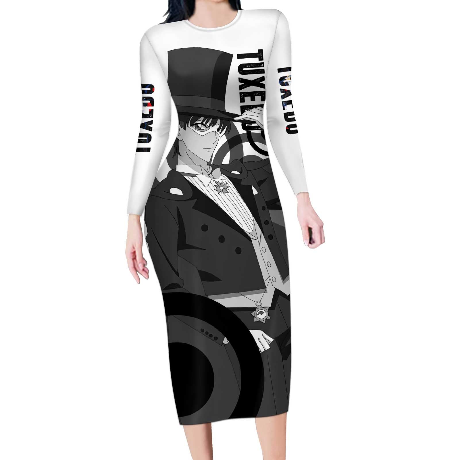 Tuxedo - Sasilor Moon Long Sleeve Bodycon Dress Anime Style