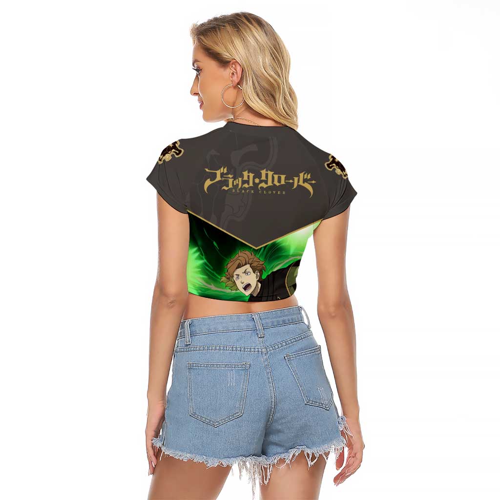 Black Bull Finral Roulacase - Black Clover Raglan Cropped T Shirt Anime Style