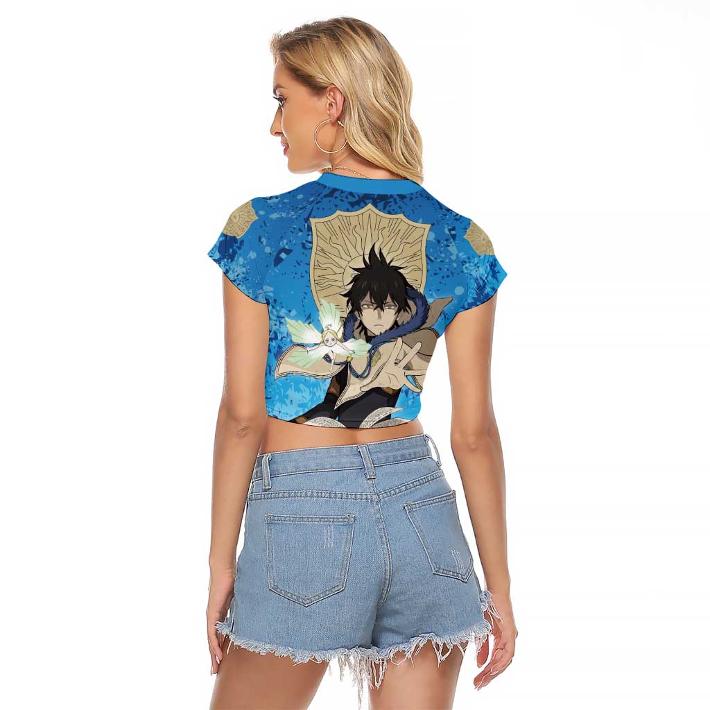 Golden Dawn Yuno - Black Clover M Raglan Cropped T Shirt Anime Style