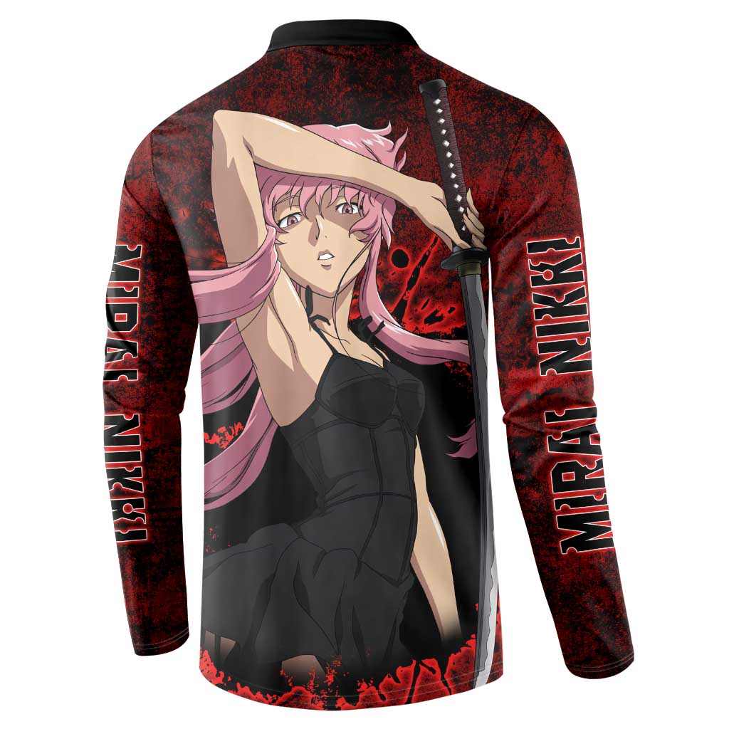 Yuno Gasai - Future Diary Button Sweatshirt Anime Style