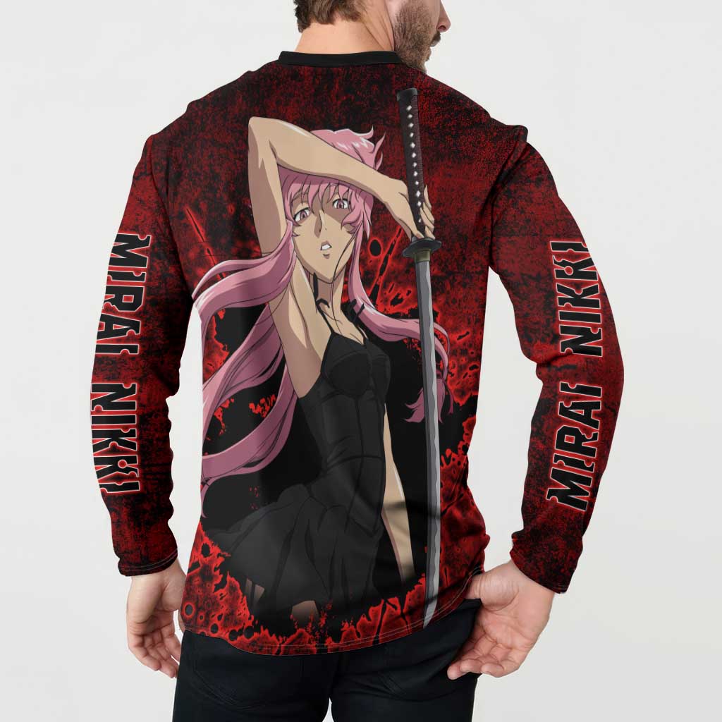 Yuno Gasai - Future Diary Button Sweatshirt Anime Style