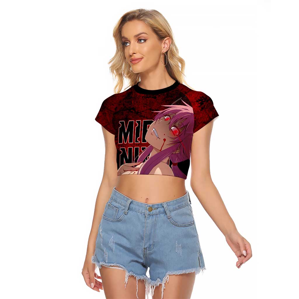 Yuno Gasai - Future Diary Raglan Cropped T Shirt Anime Style