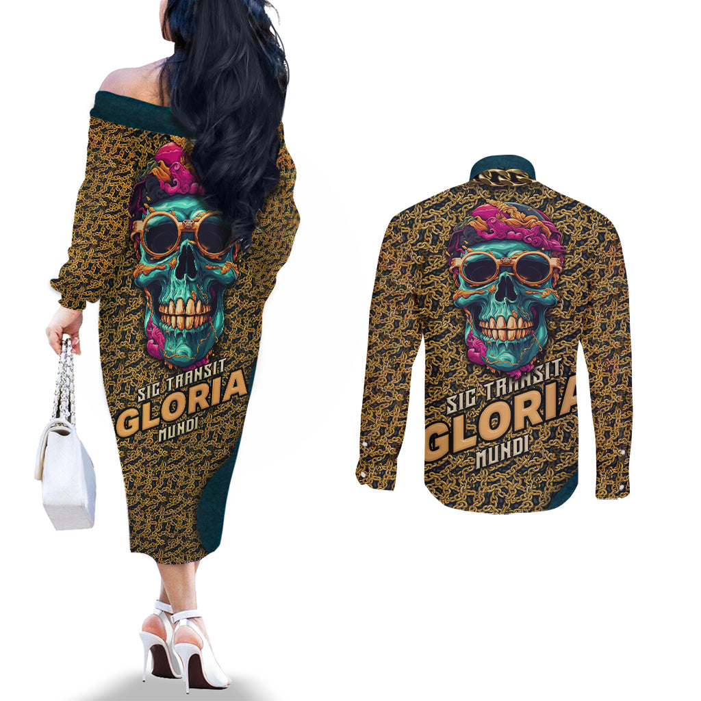 skull-gang-couples-matching-off-the-shoulder-long-sleeve-dress-and-long-sleeve-button-shirts-sic-transit-gloria-mundi