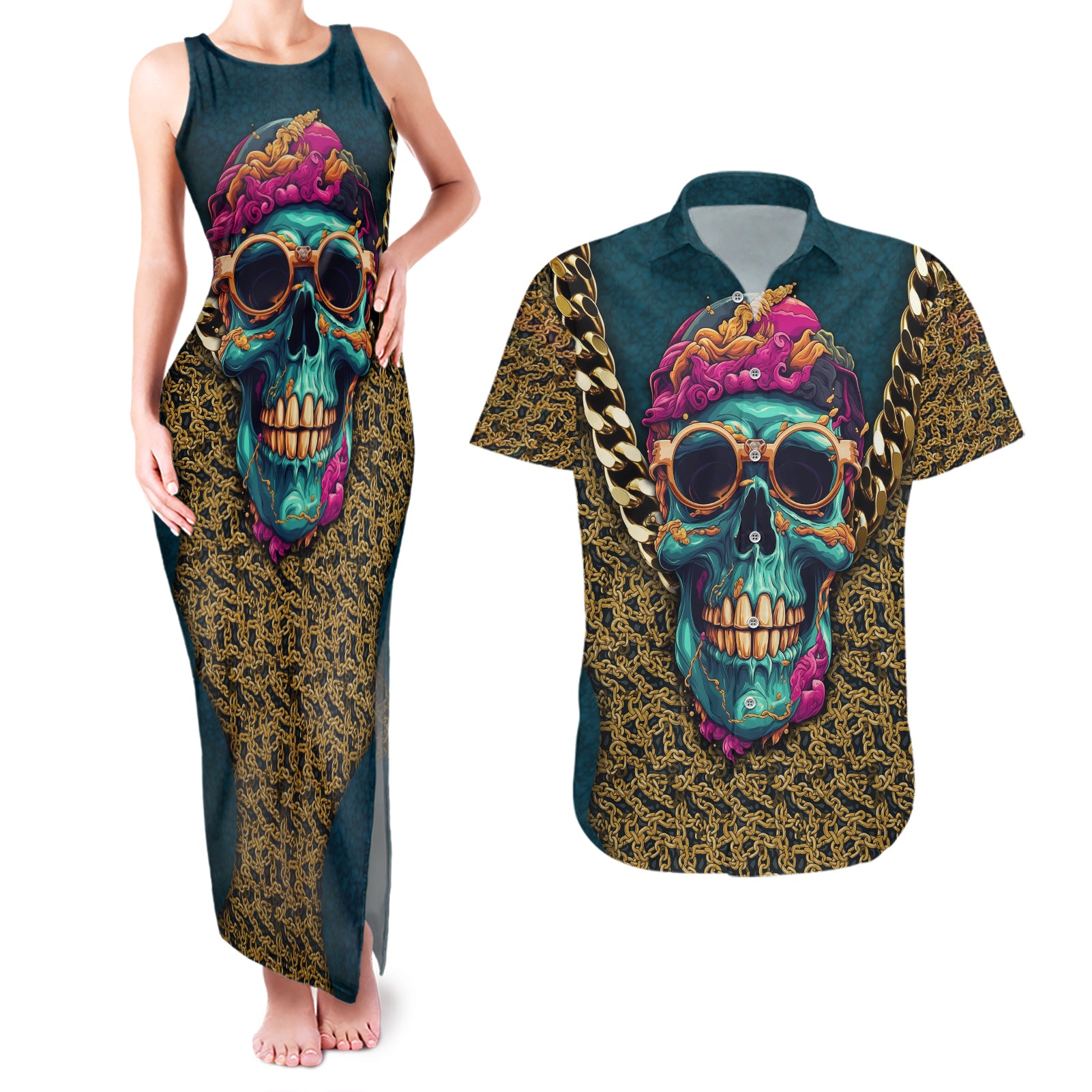 skull-gang-couples-matching-tank-maxi-dress-and-hawaiian-shirt-sic-transit-gloria-mundi