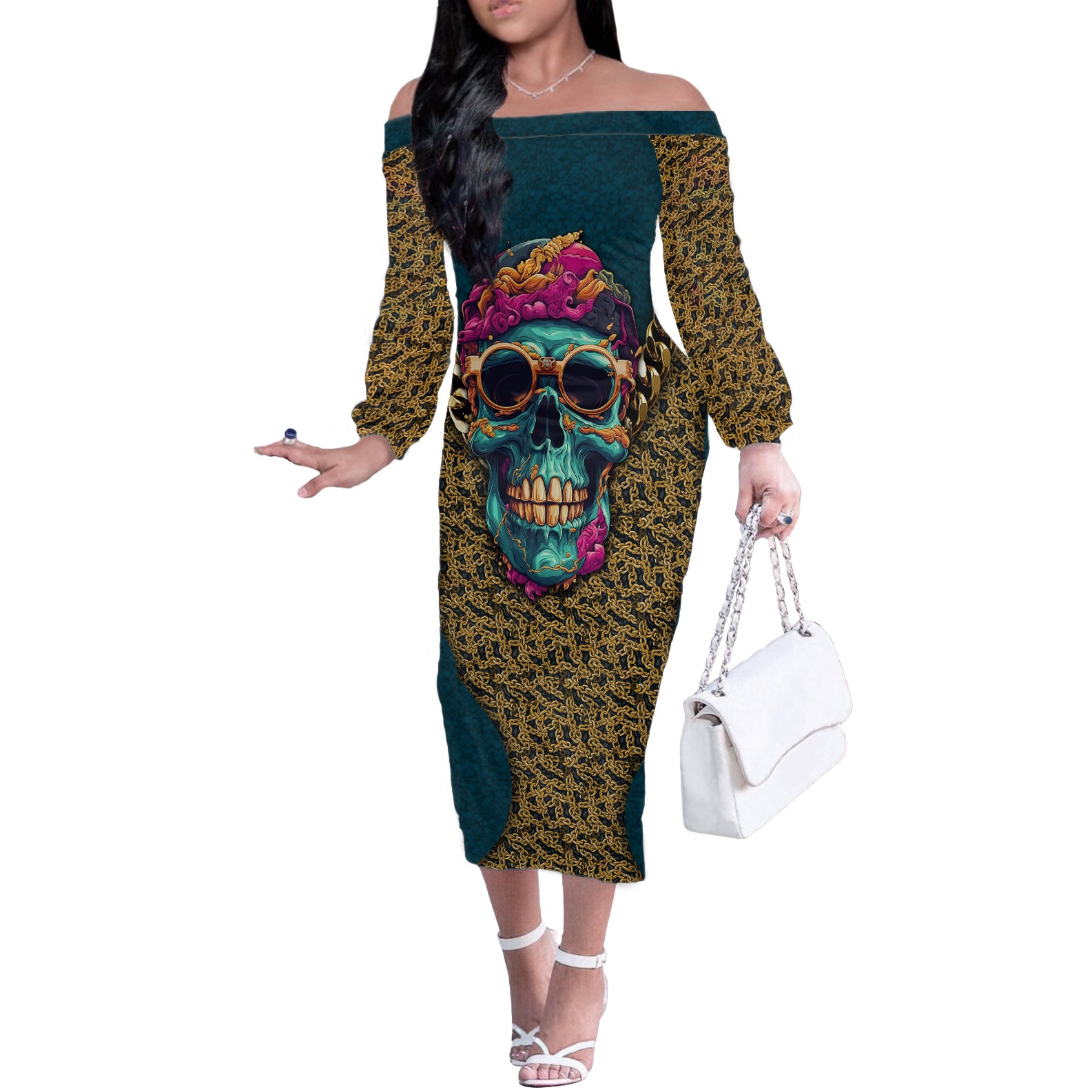 skull-gang-off-the-shoulder-long-sleeve-dress-sic-transit-gloria-mundi